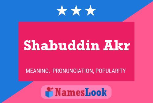 Shabuddin Akr Name Poster