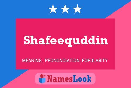 Shafeequddin Name Poster