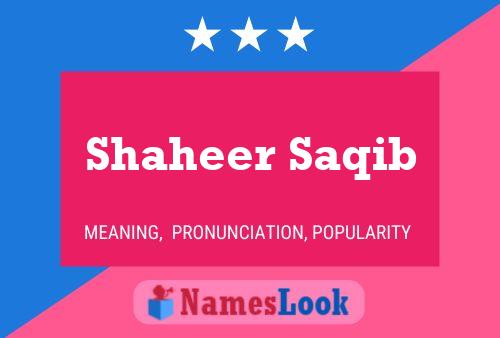 Shaheer Saqib Name Poster