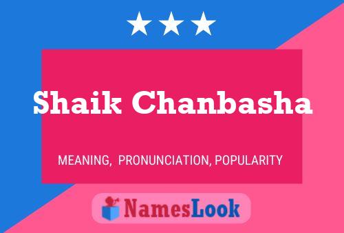 Shaik Chanbasha Name Poster