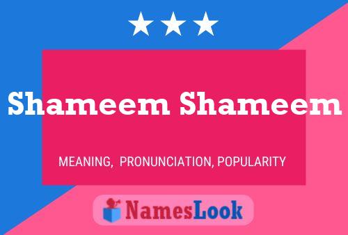 Shameem Shameem Name Poster