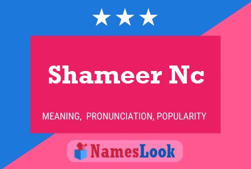 Shameer Nc Name Poster