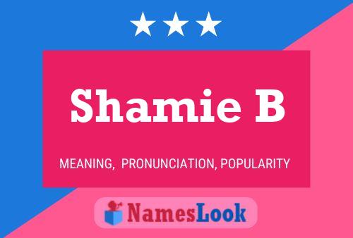 Shamie B Name Poster