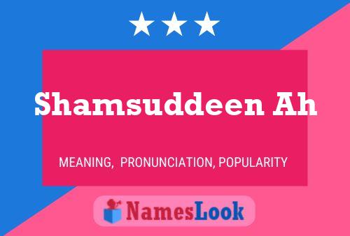 Shamsuddeen Ah Name Poster