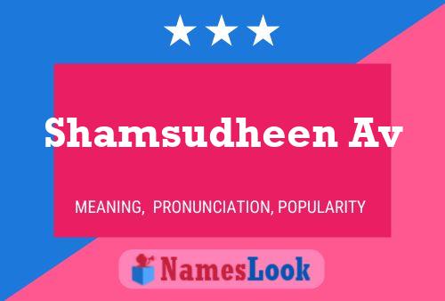 Shamsudheen Av Name Poster