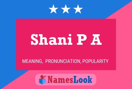 Shani P A Name Poster