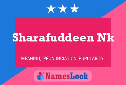 Sharafuddeen Nk Name Poster