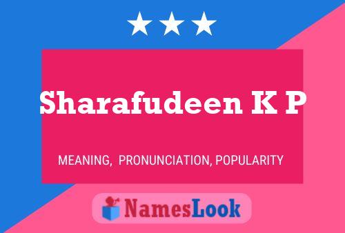 Sharafudeen K P Name Poster