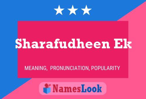 Sharafudheen Ek Name Poster