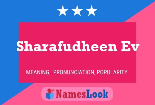 Sharafudheen Ev Name Poster