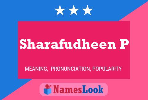 Sharafudheen P Name Poster