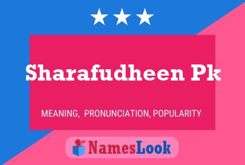 Sharafudheen Pk Name Poster