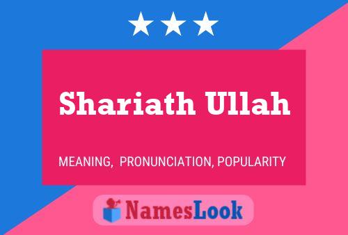 Shariath Ullah Name Poster