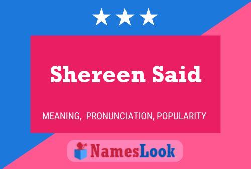 Shereen Said Name Poster