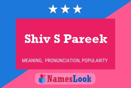 Shiv S Pareek Name Poster