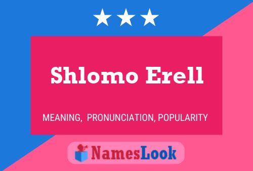 Shlomo Erell Name Poster