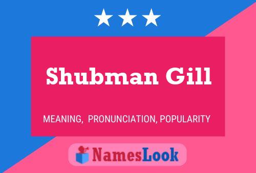 Shubman Gill Name Poster