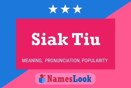 Siak Tiu Name Poster