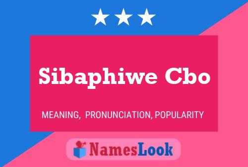 Sibaphiwe Cbo Name Poster