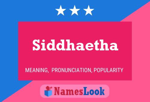 Siddhaetha Name Poster