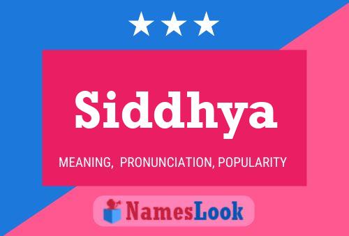 Siddhya Name Poster