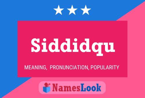 Siddidqu Name Poster