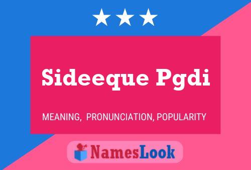 Sideeque Pgdi Name Poster