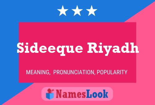 Sideeque Riyadh Name Poster