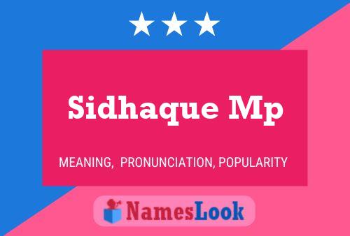 Sidhaque Mp Name Poster