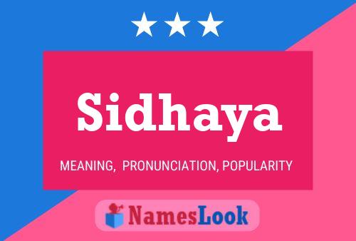 Sidhaya Name Poster