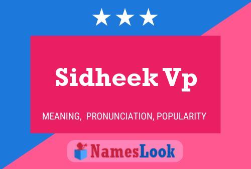 Sidheek Vp Name Poster