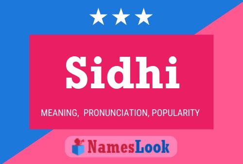 Sidhi Name Poster