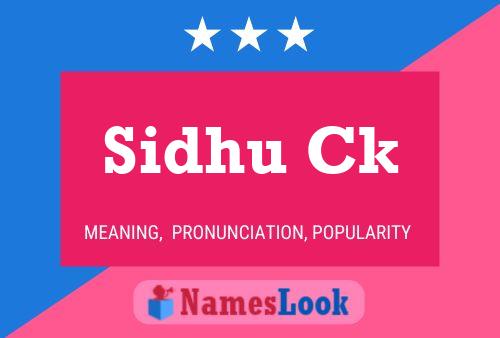 Sidhu Ck Name Poster