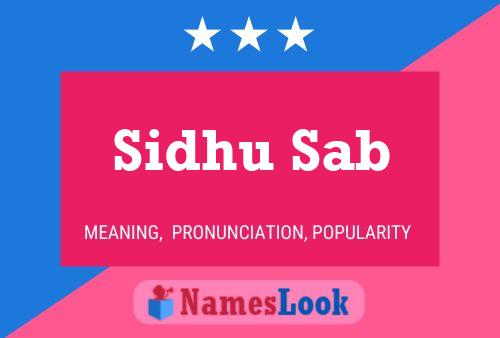 Sidhu Sab Name Poster