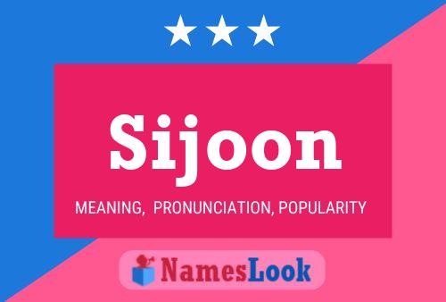 Sijoon Name Poster