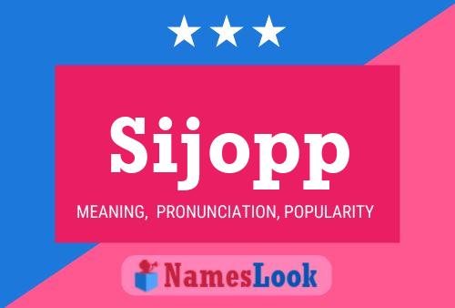 Sijopp Name Poster