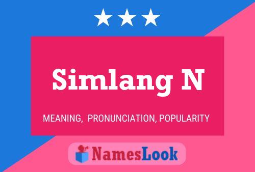 Simlang N Name Poster