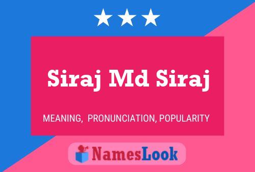 Siraj Md Siraj Name Poster