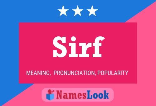 Sirf Name Poster