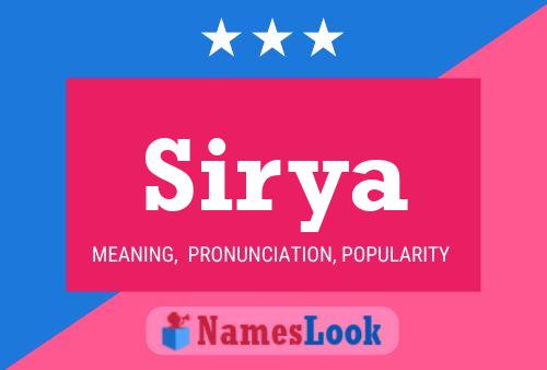 Sirya Name Poster