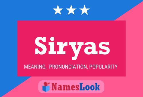 Siryas Name Poster