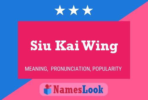 Siu Kai Wing Name Poster