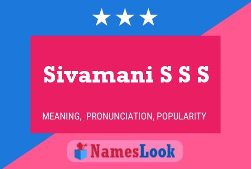 Sivamani S S S Name Poster