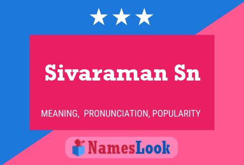 Sivaraman Sn Name Poster