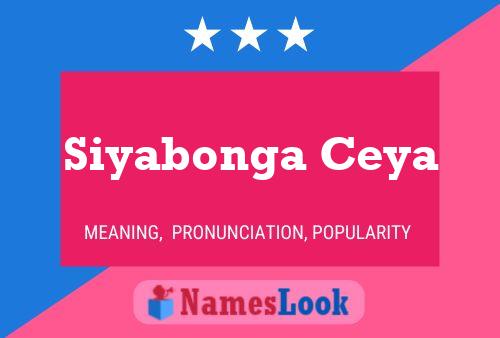 Siyabonga Ceya Name Poster