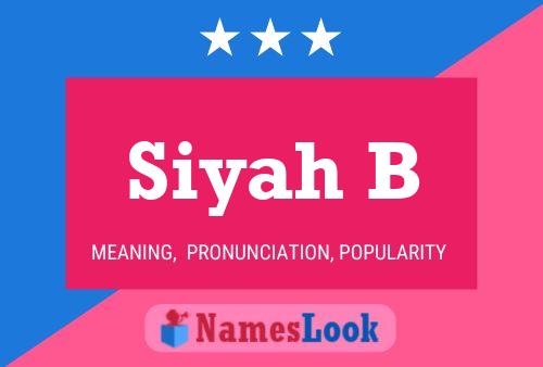 Siyah B Name Poster