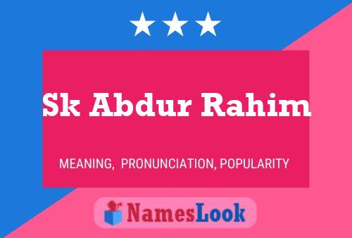 Sk Abdur Rahim Name Poster