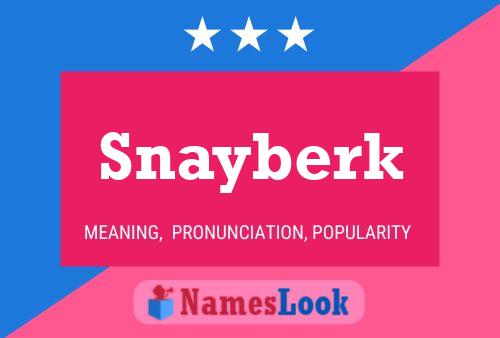 Snayberk Name Poster