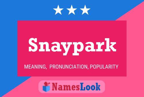 Snaypark Name Poster