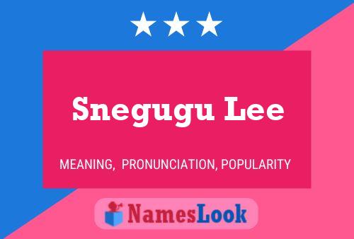 Snegugu Lee Name Poster